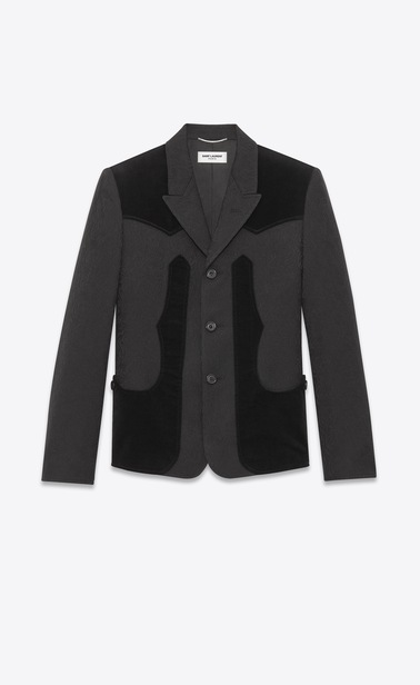 Western-style paisley jacquard and velvet jacket